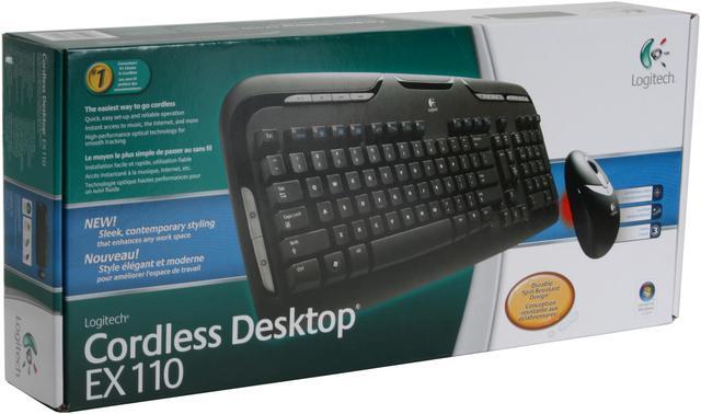Alt view image 15 of 15 - Logitech EX 110 Black 102 Normal Keys 12 Function Keys Cordless Standard Cordless Desktop Keyboard & Mouse Kit
