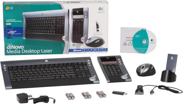 Alt view image 10 of 10 - Logitech 967562-0403 2-Tone 103 Normal Keys 15 Function Keys Bluetooth Wireless Slim diNovo Media Desktop Laser
