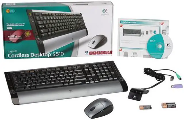 Alt view image 10 of 10 - Logitech S 510 Silver/Black 104 Normal Keys 14 Function Keys RF Wireless Slim Cordless Desktop