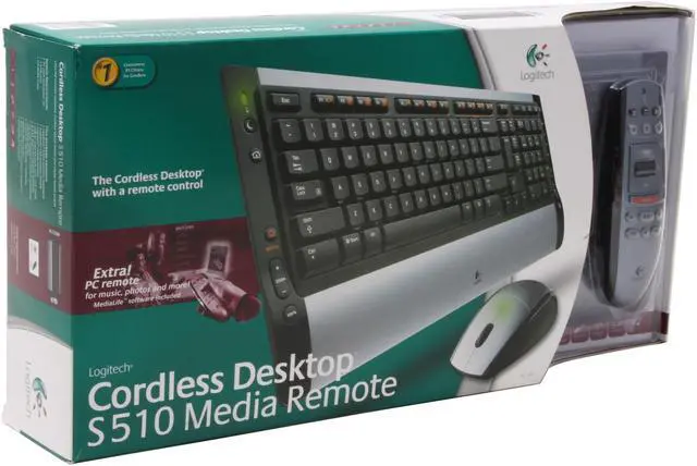Alt view image 11 of 11 - Logitech 967555-0403 Silver & Black 104 Normal Keys 16 Function Keys RF Cordless Standard Desktop S 510 Media Remote