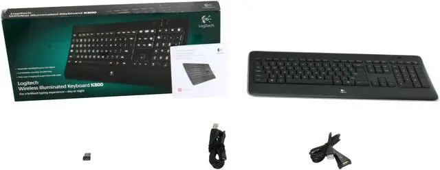 Alt view image 4 of 4 - Logitech K800 2.4GHz Wireless Slim Illuminated Keyboard - Black