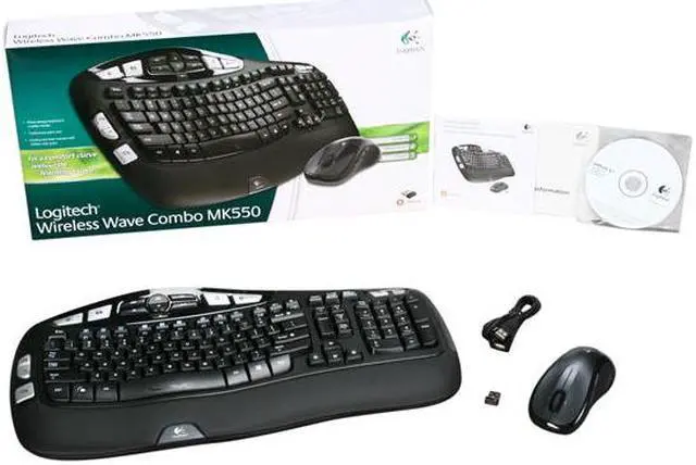 Alt view image 8 of 8 - Logitech MK550 2.4Ghz Wireless Wave Keyboard and Mouse Combo - Black