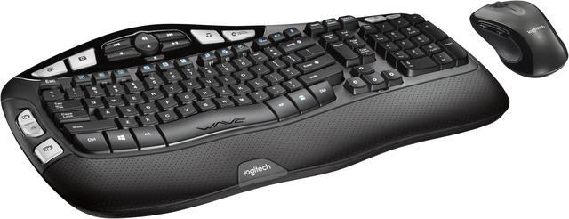Alt view image 6 of 8 - Logitech MK550 Wireless Wave Keyboard and Mouse Combo - Includes Keyboard and Mouse, Long Battery Life, Ergonomic Wave Design, Black