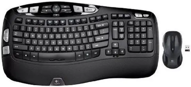 Alt view image 2 of 3 - Logitech Keyboard and Mouse 920-002555 Black RF Wireless Ergonomic Keyboard