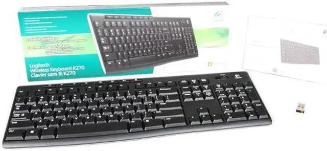 Alt view image 4 of 4 - Logitech K270 (920-003051) Black 8 Function Keys USB RF Wireless Standard Keyboard