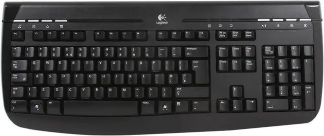 Alt view image 2 of 4 - Logitech 967674-0120 Midnight Black PS/2 Wired Standard Keyboard - OEM