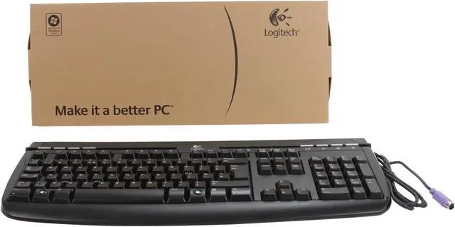 Alt view image 4 of 4 - Logitech 967674-0120 Midnight Black PS/2 Wired Standard Keyboard - OEM