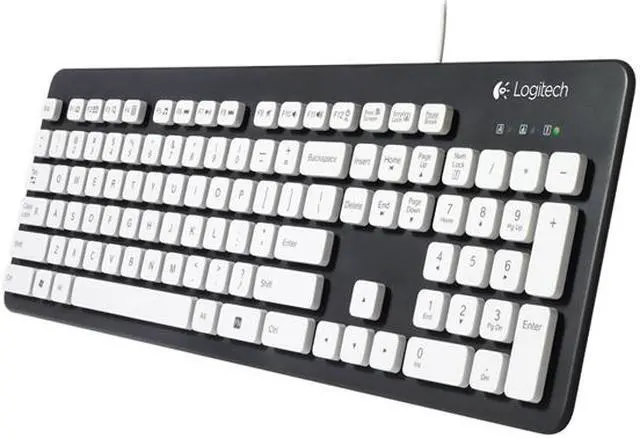 Alt view image 3 of 6 - Logitech K310 920-004033 Wired Washable Keyboard - Black/White