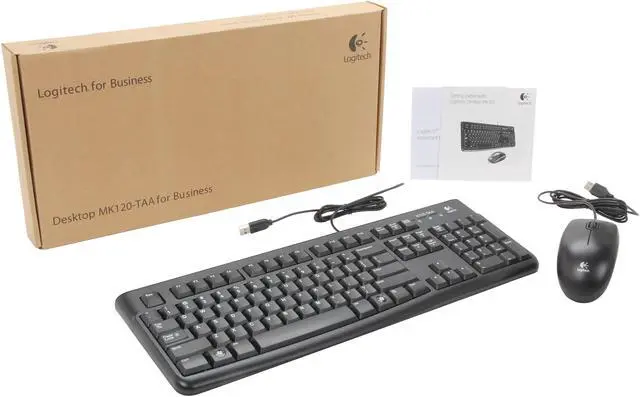 Alt view image 7 of 7 - Logitech MK120-TAA 920-004218-TAA Black USB Keyboard and mouse set keyboard and mouse set