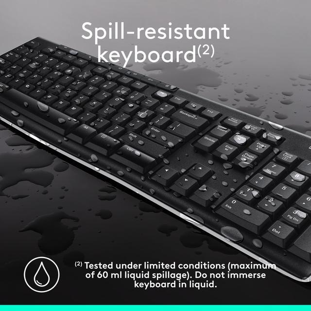 Alt view image 4 of 11 - Logitech MK270 Wireless Keyboard And Mouse Combo For Windows, 2.4 GHz Wireless, Compact Mouse, 8 Multimedia And Shortcut Keys, For PC, Laptop - Black