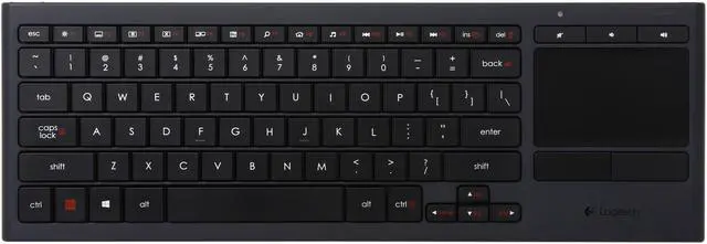 Alt view image 2 of 4 - Logitech Recertified 920-006081 K830 Black USB 2.4 GHz Wireless Technology Standard Keyboard with Touchpad