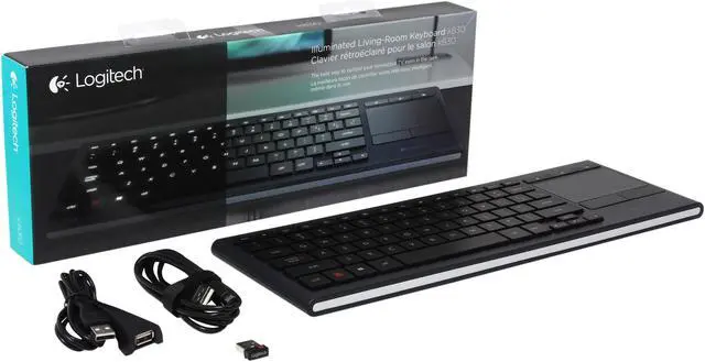 Alt view image 4 of 4 - Logitech Recertified 920-006081 K830 Black USB 2.4 GHz Wireless Technology Standard Keyboard with Touchpad