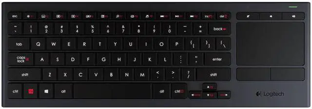 Main image of Logitech K830 920-006081 USB / 2.4GHz Wireless Illuminated Living-Room Keyboard with Touchpad, Black