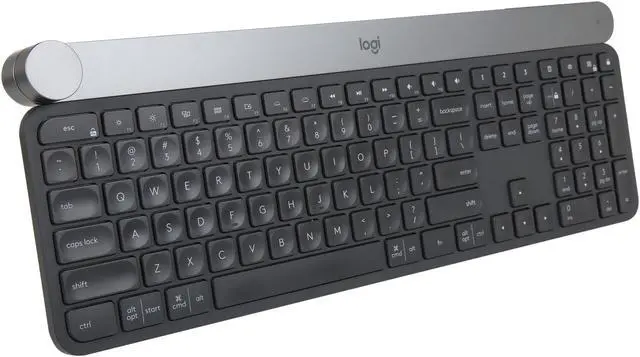 Alt view image 7 of 10 - Logitech Craft Advanced Wireless Keyboard with Creative Input Dial and Backlit Keys, Dark grey and aluminum