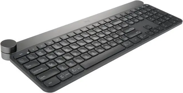 Alt view image 8 of 10 - Logitech Craft Advanced Wireless Keyboard with Creative Input Dial and Backlit Keys, Dark grey and aluminum