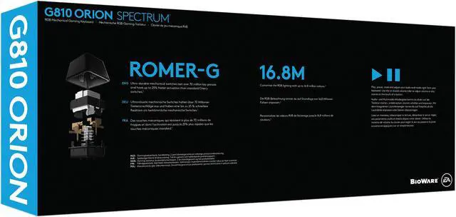 Alt view image 4 of 6 - Logitech G810 Orion Spectrum RGB Mechanical Gaming Keyboard - Mass Effect Andromeda