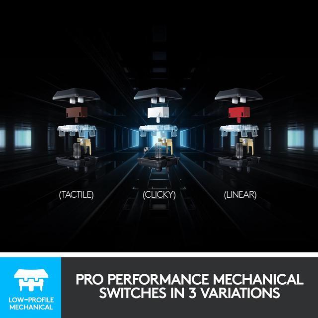 Alt view image 4 of 9 - Logitech G915 LIGHTSPEED RGB Mechanical Gaming Keyboard, Low Profile GL Linear Key Switch, LIGHTSYNC RGB, Advanced LIGHTSPEED Wireless and Bluetooth Support - Linear