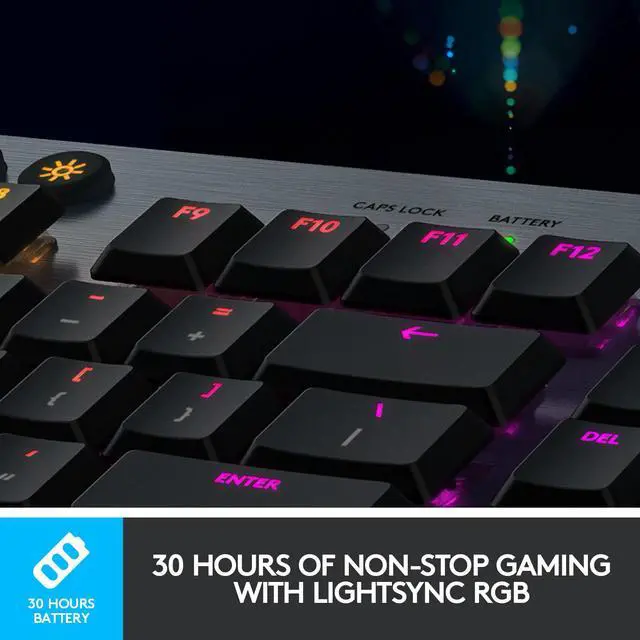 Alt view image 5 of 9 - Logitech G915 LIGHTSPEED RGB Mechanical Gaming Keyboard, Low Profile GL Tactile Key Switch, LIGHTSYNC RGB, Advanced LIGHTSPEED Wireless and Bluetooth Support - Tactile