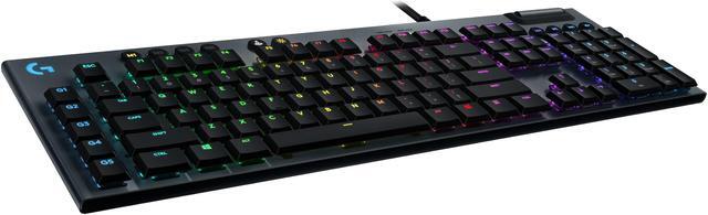 Alt view image 2 of 12 - Logitech G815 LIGHTSYNC RGB Mechanical Gaming Keyboard with Low Profile GL Clicky key switch, 5 programmable G-keys, USB Passthrough, dedicated media control - Clicky – Black