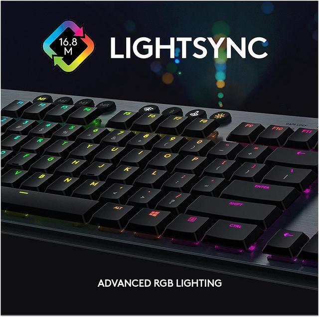 Alt view image 12 of 12 - Logitech G815 LIGHTSYNC RGB Mechanical Gaming Keyboard with Low Profile GL Clicky key switch, 5 programmable G-keys, USB Passthrough, dedicated media control - Clicky – Black