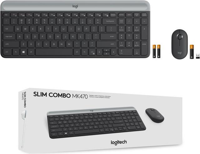 Alt view image 10 of 10 - Logitech MK470 Slim Wireless Keyboard and Mouse Combo - Modern Compact Layout, Ultra Quiet, 2.4 GHz USB Receiver, Plug n' Play Connectivity, Compatible with Windows, Graphite