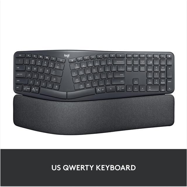 Alt view image 2 of 13 - Logitech ERGO K860 Wireless Ergonomic Keyboard - Split Keyboard, Wrist Rest, Natural Typing, Stain-Resistant Fabric, Bluetooth and USB Connectivity, Compatible with Windows/Mac