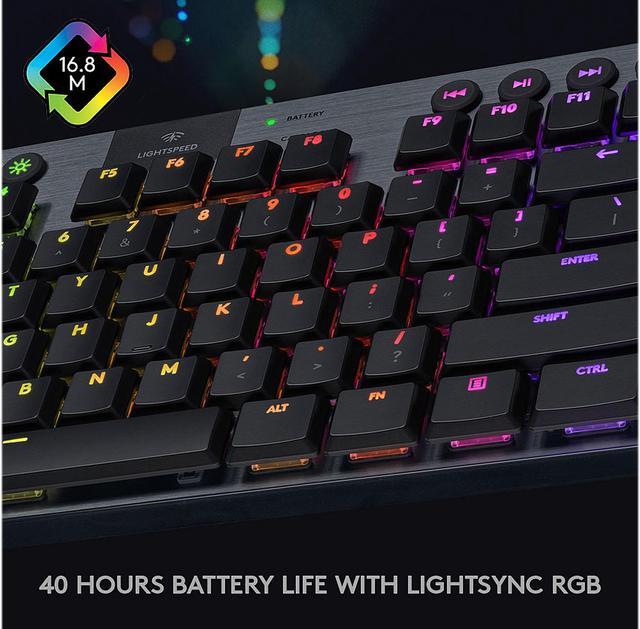 Alt view image 7 of 7 - Logitech G915 TKL Tenkeyless Lightspeed Wireless RGB Mechanical Gaming Keyboard, Low Profile Switch Options, Lightsync RGB, Advanced Wireless and Bluetooth Support - Tactile