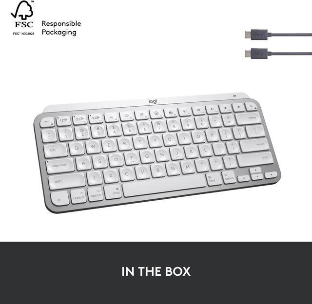 Alt view image 11 of 12 - Logitech MX Keys Mini for Mac Minimalist Wireless Keyboard, Compact, Bluetooth, Backlit Keys, USB-C, Tactile Typing, Compatible with MacBook Pro, Macbook Air, iMac, iPad