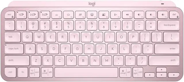 Main image of Logitech MX Keys Mini Minimalist Wireless Illuminated Keyboard, Compact, Bluetooth, USB-C, for Apple macOS, iOS, Windows, Linux, Android - Rose - With Free Adobe Creative Cloud Subscription