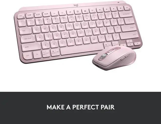 Alt view image 12 of 12 - Logitech MX Keys Mini Minimalist Wireless Illuminated Keyboard, Compact, Bluetooth, USB-C, for Apple macOS, iOS, Windows, Linux, Android - Rose - With Free Adobe Creative Cloud Subscription