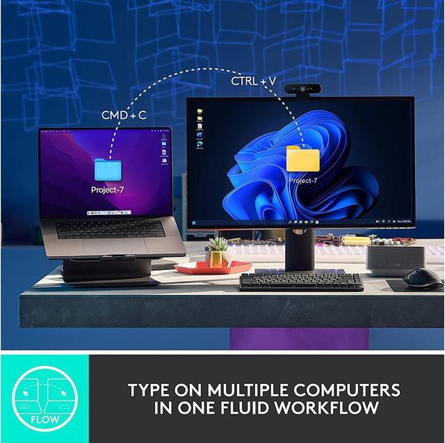Alt view image 7 of 15 - Logitech MX Mechanical Wireless Illuminated Performance Keyboard, Tactile Quiet Switches, Backlit Keys, Bluetooth, USB-C, macOS, Windows, Linux, iOS, Android, Graphite