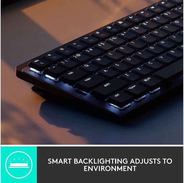 Alt view image 7 of 13 - Logitech MX Mechanical Mini Wireless Illuminated Keyboard, Clicky Switches, Backlit, Bluetooth, USB-C, macOS, Windows, Linux, iOS, Android, Graphite