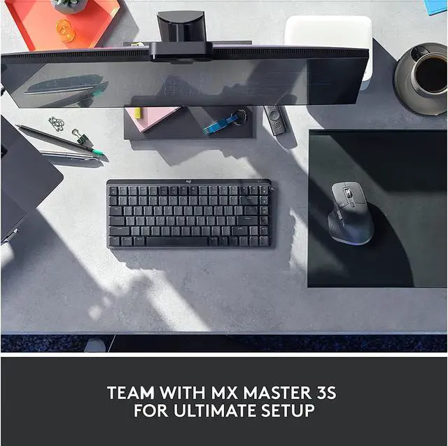 Alt view image 7 of 18 - Logitech MX Mechanical Mini Wireless Illuminated Keyboard, Linear Switches, Backlit, Bluetooth, USB-C, macOS, Windows, Linux, iOS, Android, Graphite