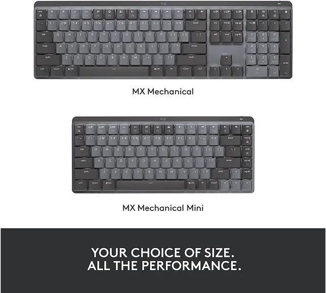 Alt view image 4 of 18 - Logitech MX Mechanical Mini Wireless Illuminated Keyboard, Linear Switches, Backlit, Bluetooth, USB-C, macOS, Windows, Linux, iOS, Android, Graphite
