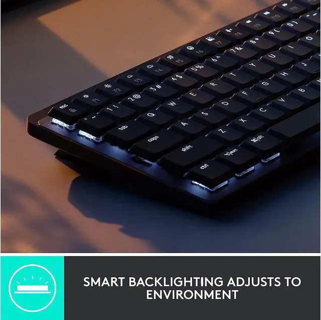 Alt view image 10 of 18 - Logitech MX Mechanical Mini Wireless Illuminated Keyboard, Linear Switches, Backlit, Bluetooth, USB-C, macOS, Windows, Linux, iOS, Android, Graphite