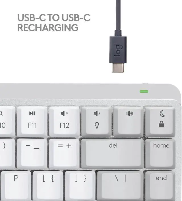 Alt view image 5 of 12 - Logitech MX Mechanical Mini for Mac Wireless Illuminated Keyboard, Low-Profile Performance Switches, Tactile Quiet Keys, Backlit, Bluetooth, USB-C, Apple, iPad