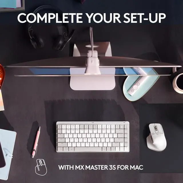 Alt view image 10 of 12 - Logitech MX Mechanical Mini for Mac Wireless Illuminated Keyboard, Low-Profile Performance Switches, Tactile Quiet Keys, Backlit, Bluetooth, USB-C, Apple, iPad