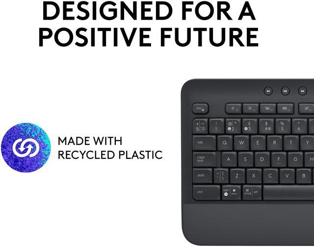 Alt view image 2 of 8 - Logitech Signature K650 Comfort Full-Size Wireless Keyboard with Wrist Rest, Bluetooth and Logi Bolt USB receiver, Deep-Cushioned Keys, Numpad, Compatible with Window/Mac