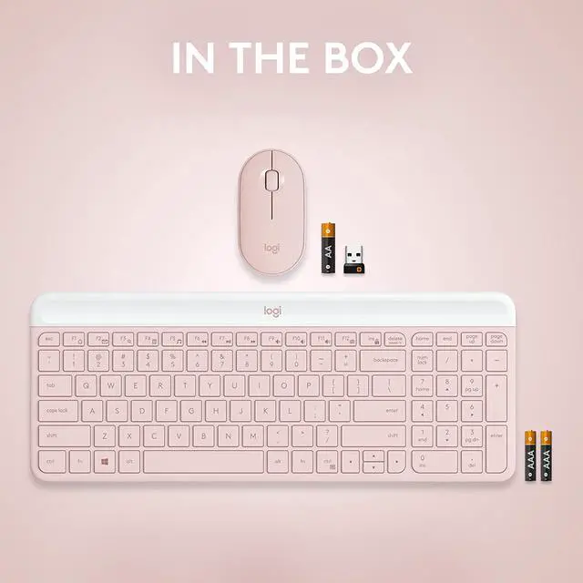 Alt view image 11 of 10 - Logitech MK470 Slim MK470 Rose USB RFLogitech MK470 Slim MK470 Rose Wireless Keyboards and Mouse Combo Wireless Slim Keyboards