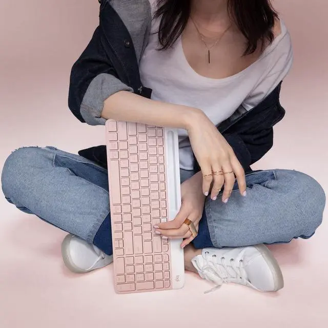 Alt view image 8 of 8 - Logitech K585 Slim Multi-Device Wireless Keyboard - Rose
