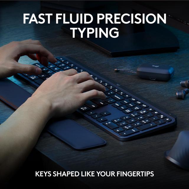 Alt view image 6 of 12 - Logitech MX Keys S Combo: MX Master 3S, MX Keys S & MX Palm Rest, Customizable Illumination, Fast Scrolling, Bluetooth, USB C, for Windows, Linux, Chrome, Mac (Black)