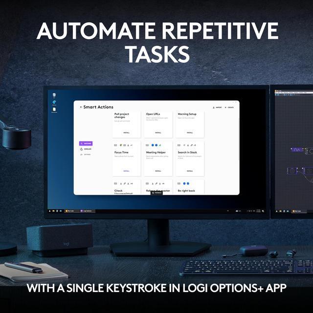 Alt view image 10 of 12 - Logitech MX Keys S Combo: MX Master 3S, MX Keys S & MX Palm Rest, Customizable Illumination, Fast Scrolling, Bluetooth, USB C, for Windows, Linux, Chrome, Mac (Black)