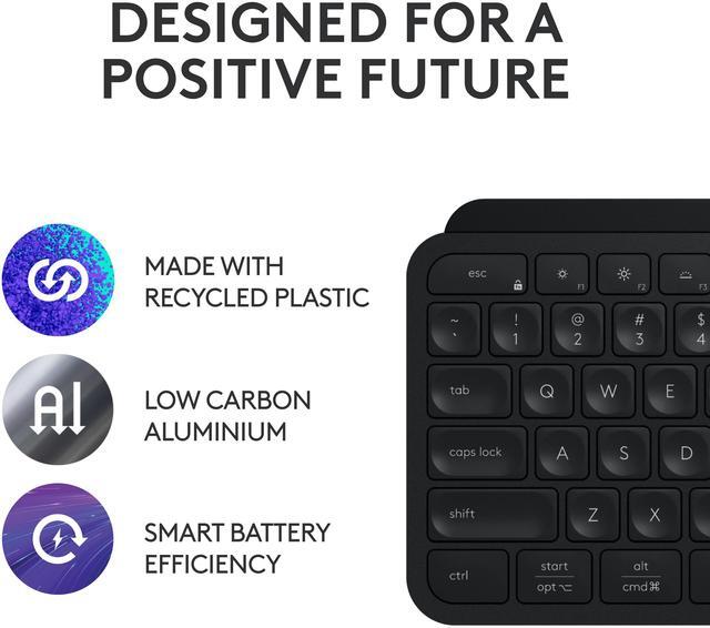 Alt view image 2 of 12 - Logitech MX Keys S Combo: MX Master 3S, MX Keys S & MX Palm Rest, Customizable Illumination, Fast Scrolling, Bluetooth, USB C, for Windows, Linux, Chrome, Mac (Black)