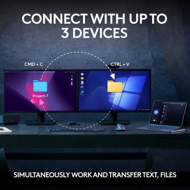 Alt view image 9 of 12 - Logitech MX Keys S Combo: MX Master 3S, MX Keys S & MX Palm Rest, Customizable Illumination, Fast Scrolling, Bluetooth, USB C, for Windows, Linux, Chrome, Mac (Black)