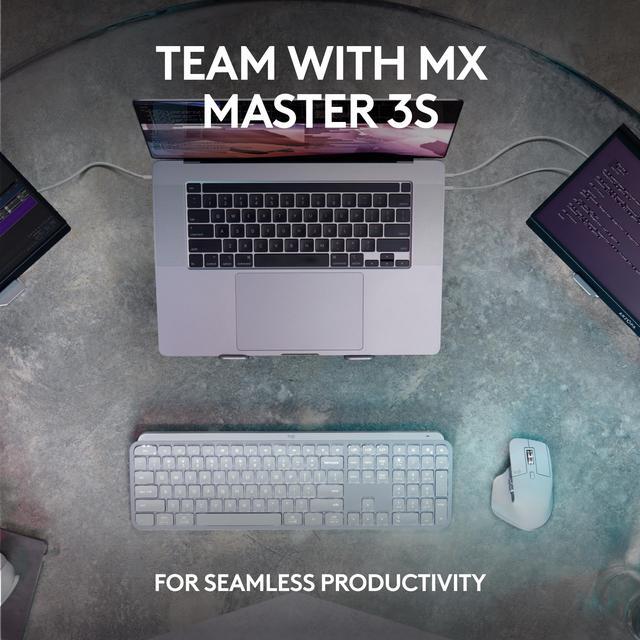 Alt view image 11 of 12 - Logitech MX Keys S Combo: MX Master 3S, MX Keys S & MX Palm Rest, Customizable Illumination, Fast Scrolling, Bluetooth, USB C, for Windows, Linux, Chrome, Mac (Black)