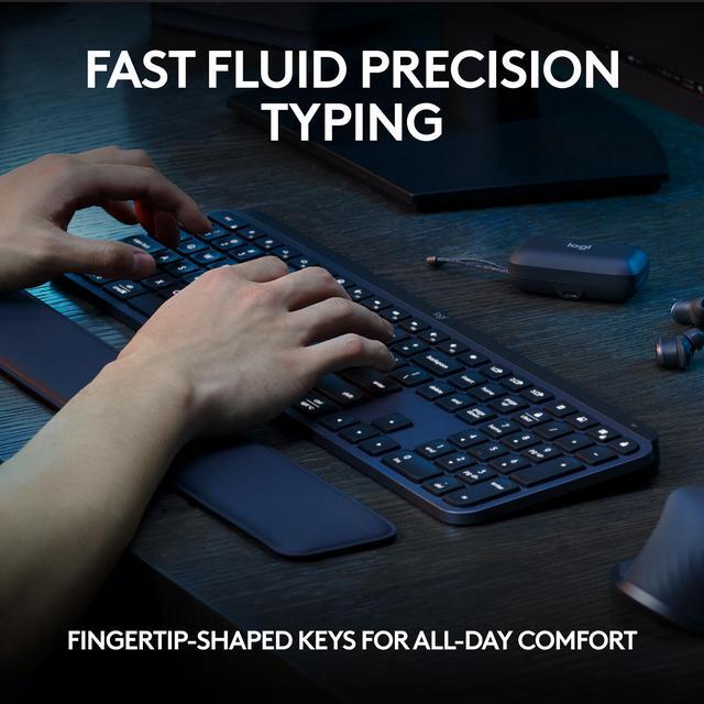 Alt view image 3 of 9 - Logitech MX Keys S Wireless Keyboard, Low Profile, Fluid Precise Quiet Typing, Programmable Keys, Backlighting, Bluetooth, USB C Rechargeable, for Windows PC, Linux, Chrome, Mac (Black)