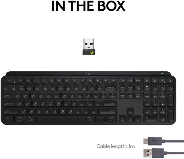 Alt view image 9 of 9 - Logitech MX Keys S Wireless Keyboard, Low Profile, Fluid Precise Quiet Typing, Programmable Keys, Backlighting, Bluetooth, USB C Rechargeable, for Windows PC, Linux, Chrome, Mac (Black)