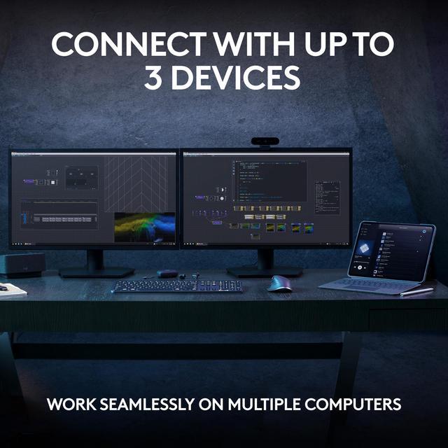 Alt view image 5 of 9 - Logitech MX Keys S Wireless Keyboard, Low Profile, Fluid Precise Quiet Typing, Programmable Keys, Backlighting, Bluetooth, USB C Rechargeable, for Windows PC, Linux, Chrome, Mac (Black)