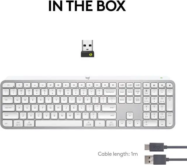 Alt view image 10 of 10 - Logitech MX Keys S Wireless Keyboard, Low Profile, Fluid Precise Quiet Typing, Programmable Keys, Backlighting, Bluetooth, USB C Rechargeable, for Windows PC, Linux, Chrome, Mac (Pale Grey)