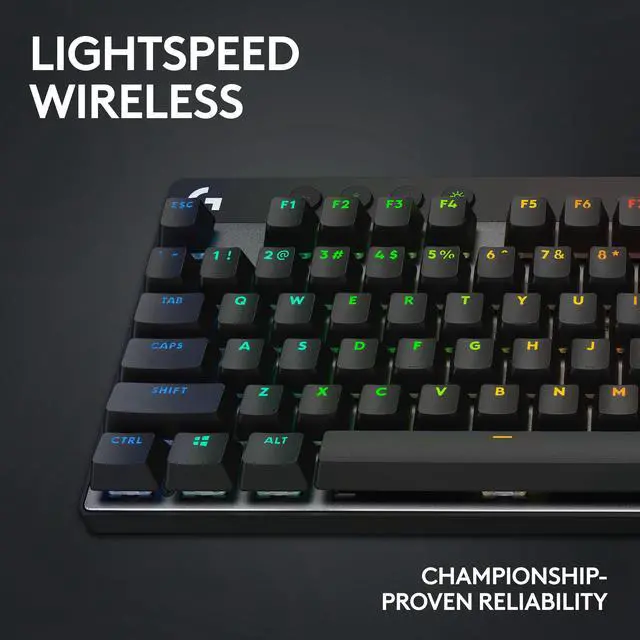 Alt view image 3 of 8 - Logitech G PRO X TKL Lightspeed Wireless Gaming Keyboard, Ultra-Portable Tenkeyless Design, LIGHTSYNC RGB, PBT keycaps, Linear Switches (GX Red) - Black